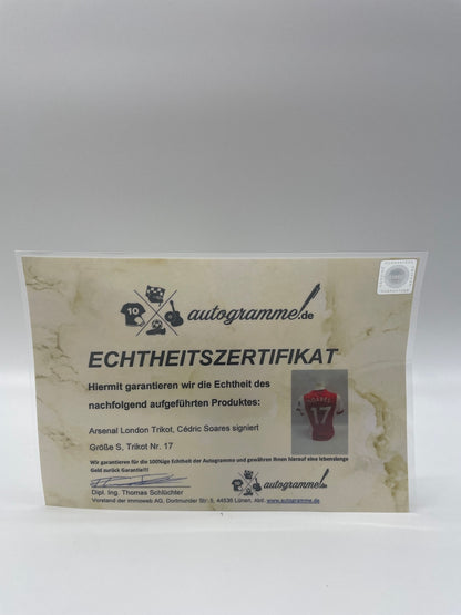 Arsenal london jersey cedric soares signed autograph adidas england new s