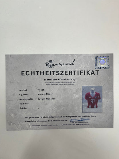 Bayern München Trikot Manuel Neuer signiert Autogramm Adidas COA L