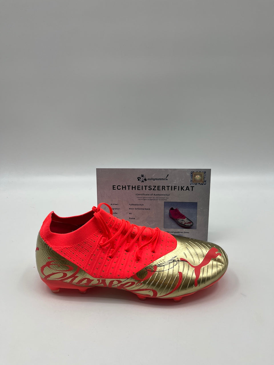Fußballschuh Nico Schlotterbeck signiert Autogramm Bundesliga Puma 45