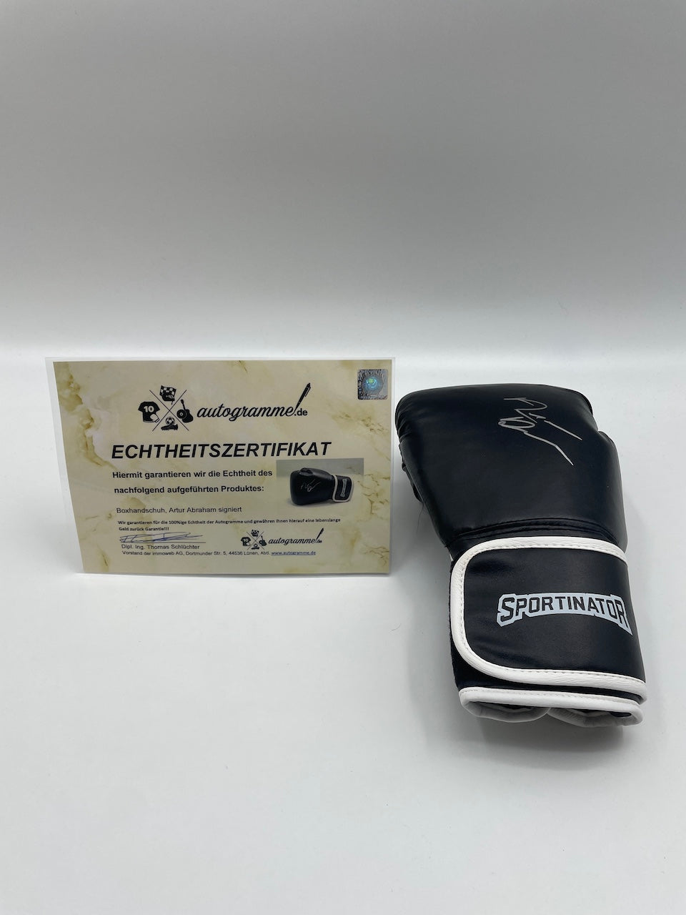 Boxhandschuh Arthur Abraham signiert Unterschrift Autogramm Boxen COA