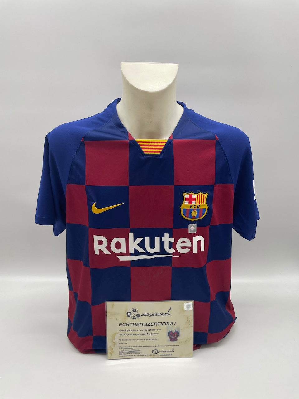 FC Barcelona Trikot Ronald Koeman signiert Autogramm Nike XL