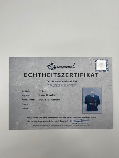 PSG Trikot Lucas Chevalier signiert Autogramm Nike COA XL
