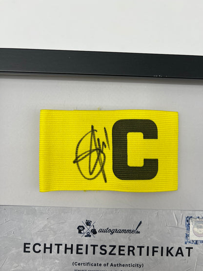 Captain's armband Bafetimbi Gomis signed in frame Galatasaray COA