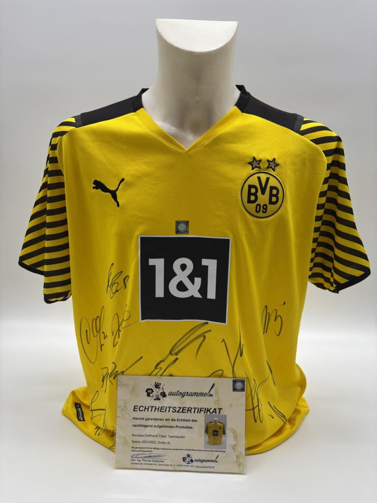 BVB Trikot 2021/2022 Teamsigniert Borussia Dortmund COA Neu Puma XL