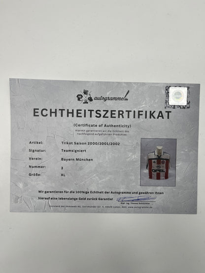 Bayern München Trikot 2000/2001/2002 Teamsigniert Autogramm Adidas XL