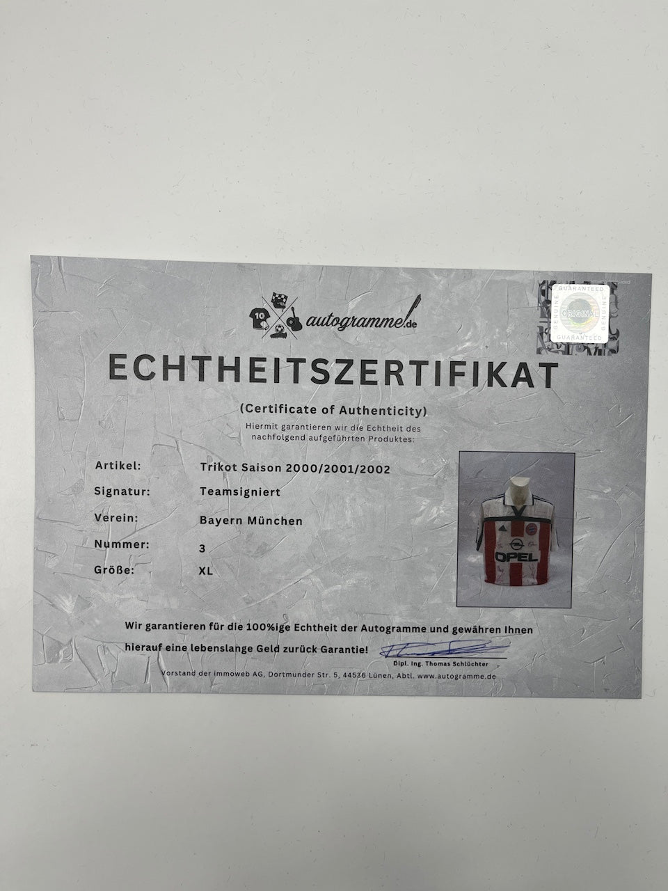 Bayern München Trikot 2000/2001/2002 Teamsigniert Autogramm Adidas XL