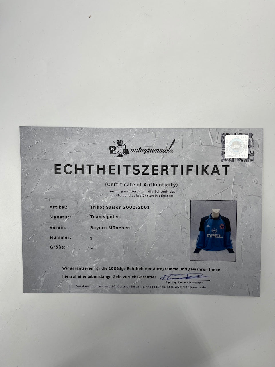 Bayern München Trikot 2000/2001 Teamsigniert Autogramm Adidas L