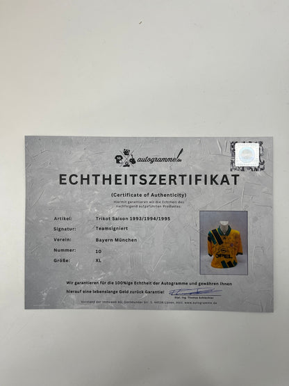 Bayern München Trikot 1993/1994/1995 Teamsigniert Autogramm Adidas XL