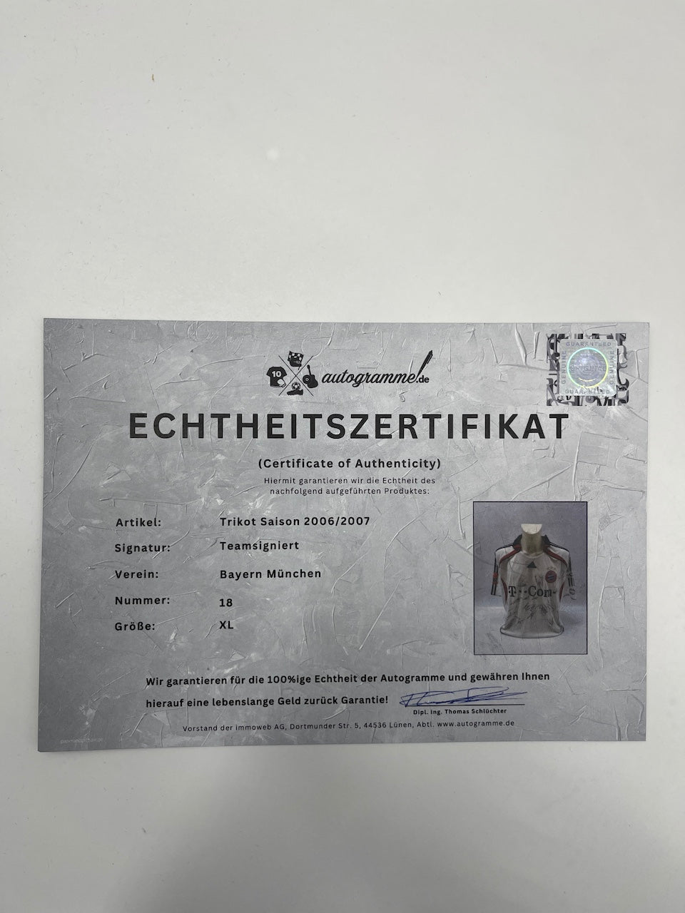 Bayern München Trikot 2006/2007 Teamsigniert Autogramm Adidas COA XL