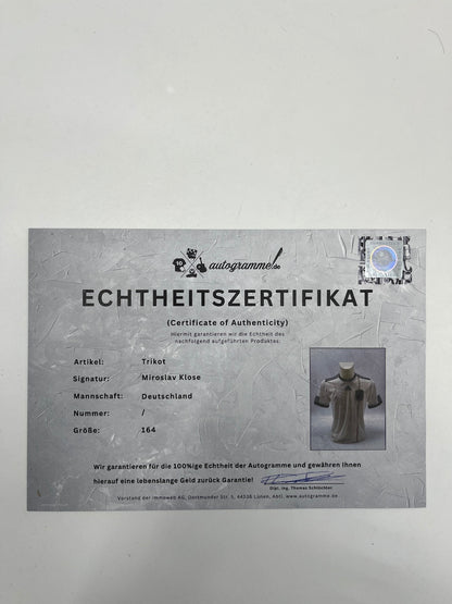 DFB Trikot Miroslav Klose signiert Adidas COA Deutschland Autogramm 164