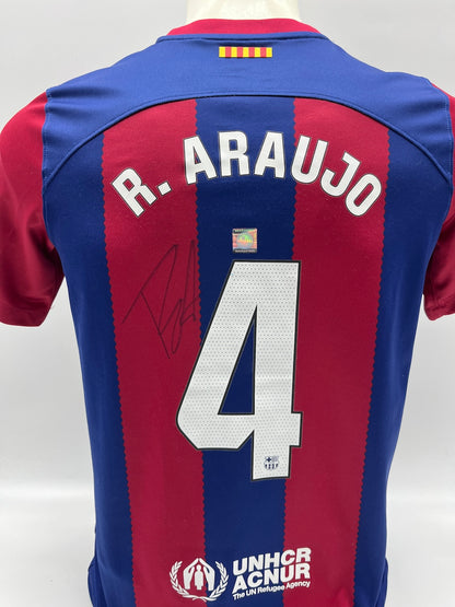 FC Barcelona Trikot Ronald Araujo signiert Autogramm Nike 176