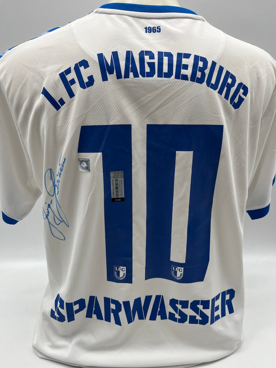FC Magdeburg Trikot Jürgen Sparwasser signiert Autogramm Hummel XL