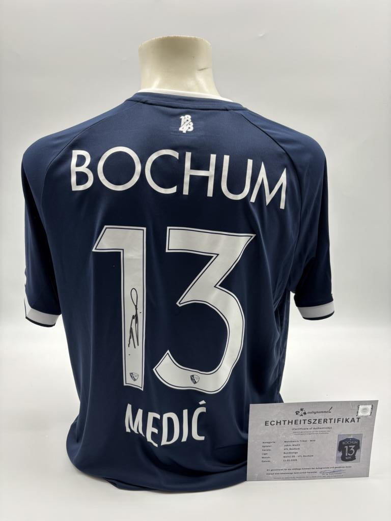 Matchworn VfL Bochum Trikot getragen & signiert von Jakov Medic Mainz-Bochum