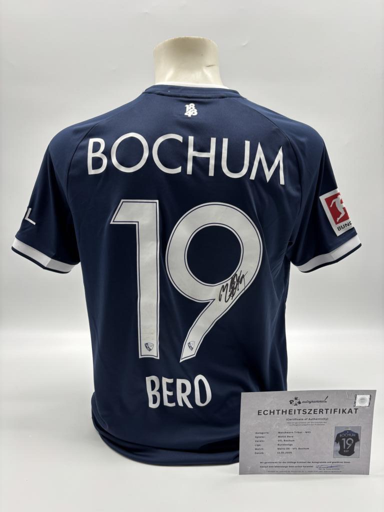 Matchworn VfL Bochum Trikot getragen & signiert von Matus Bero Mainz-Bochum