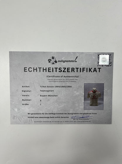Bayern München Trikot 1984/1985/1986 Teamsigniert Autogramm Adidas L