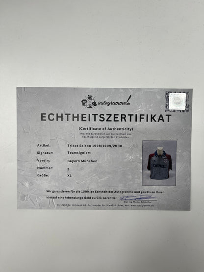Bayern München Trikot 1998/1999/2000 Teamsigniert Autogramm Adidas XL