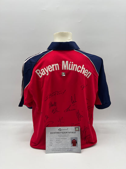 Bayern München Trikot 1999/2000/2001 Teamsigniert Autogramm Adidas COA L