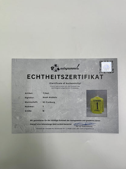 SC Freiburg Torwarttrikot signiert Noah Atubolu Autogramm Nike XL