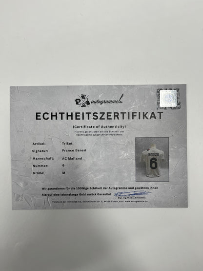 AC Mailand Authentic-Trikot Franco Baresi signiert Autogramm Puma COA M