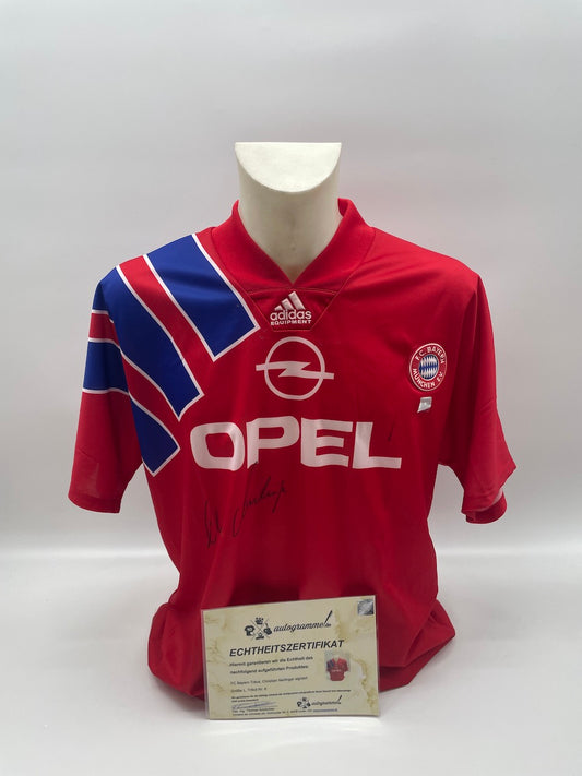 Bayern München Repro Trikot Christian Nerlinger signiert Autogramme Adidas XL