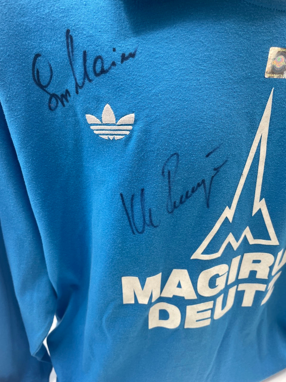 Adidas Repro Trikot Beckenbauer, Hoeneß, Maier und Rummenigge signiert XL