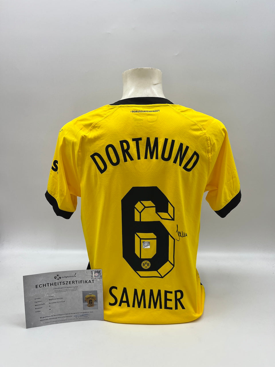 Camiseta auténtica del Borussia Dortmund firmada por Matthias Sammer BVB Puma M