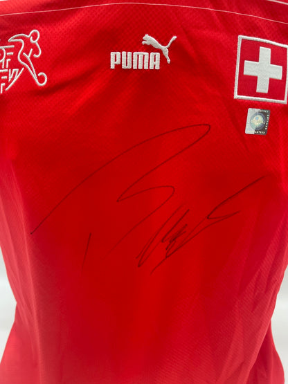 Schweiz Trikot Tranquillo Barnetta signiert Puma Autogramm handsigned L