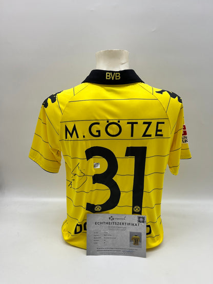 Camiseta del Borussia Dortmund firmada por Mario Götze, BVB Kappa M