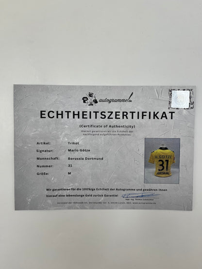 Camiseta del Borussia Dortmund firmada por Mario Götze, BVB Kappa M