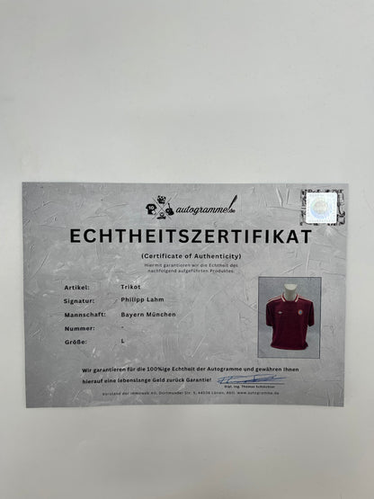 Camiseta del Bayern de Múnich firmada por Philipp Lahm, con certificado de autenticidad Adidas autografiado.