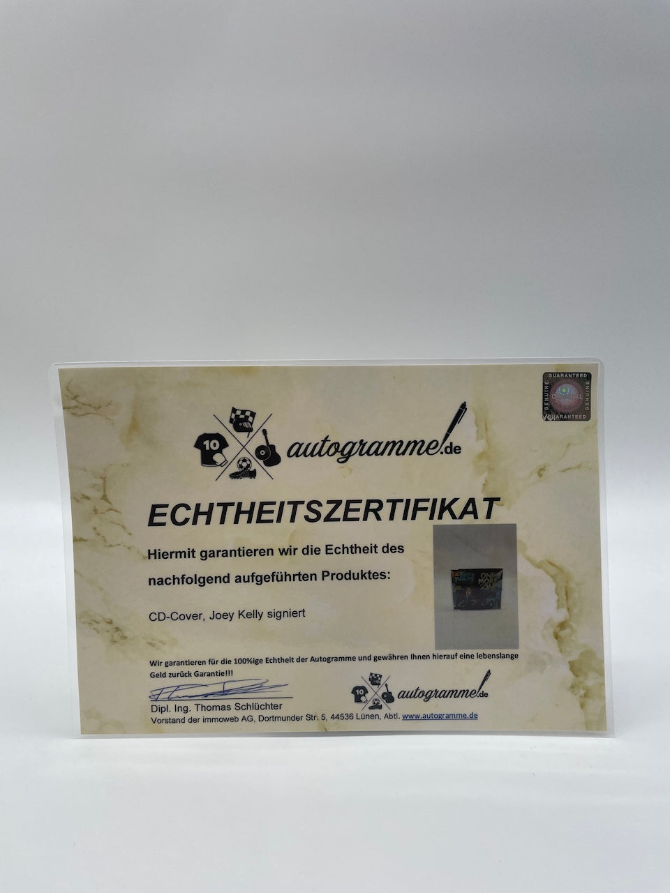 CD Cover Joey Kelly signiert  Autogramm Unterschrift Musik