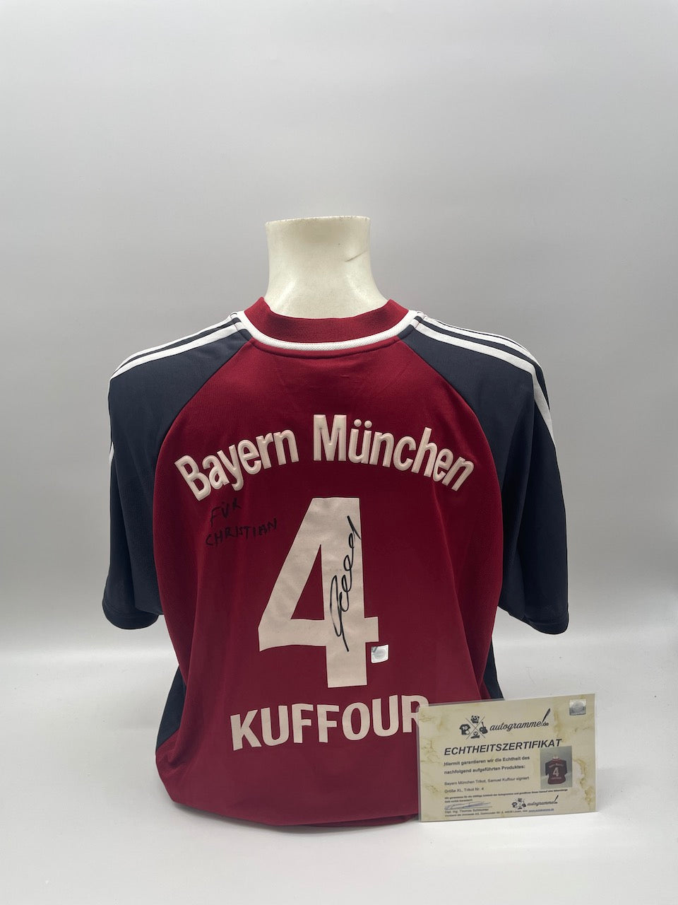 Bayern München Trikot Samuel Kuffour signiert Autogramme Adidas COA XL