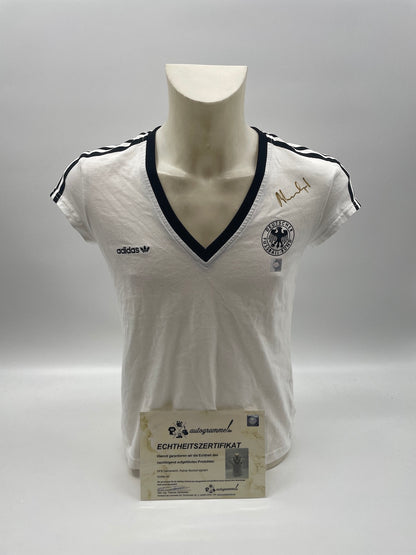 DFB Women's jersey Rainer Bonhof signed autographs adidas 40