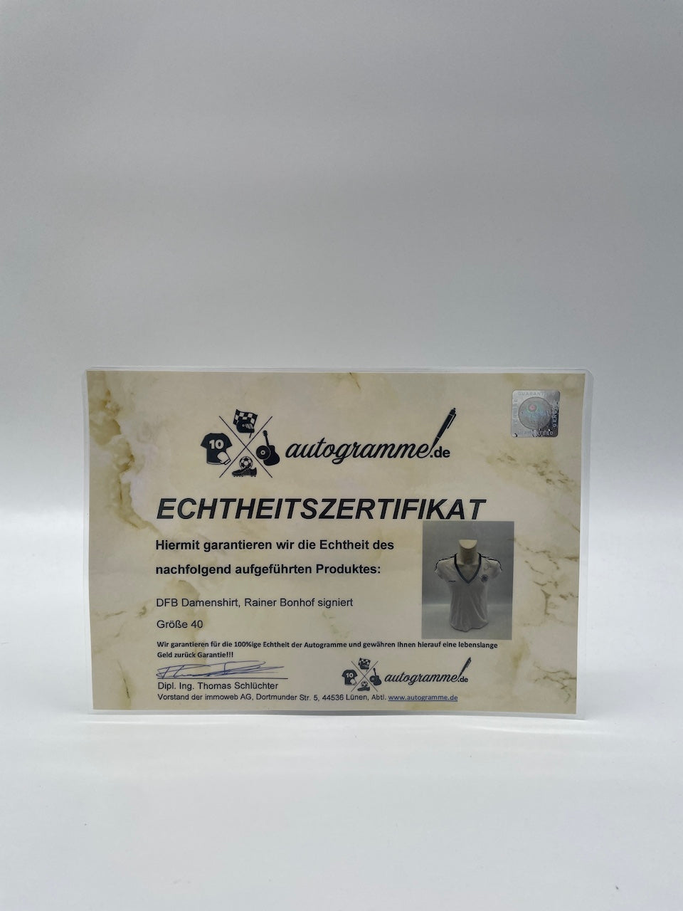 DFB Women's jersey Rainer Bonhof signed autographs adidas 40