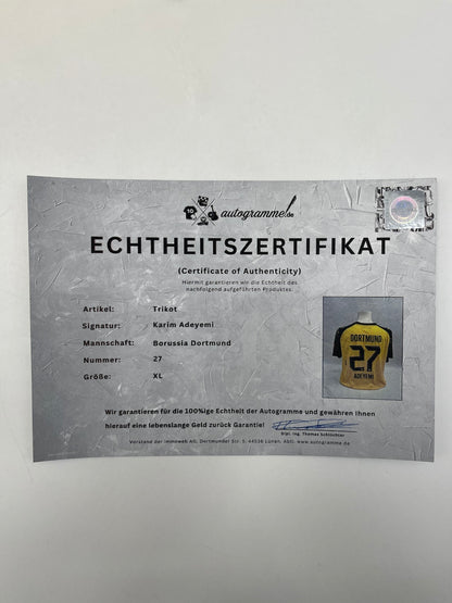 Borussia Dortmund Trikot Karim Adeyemi signiert BVB Puma XL