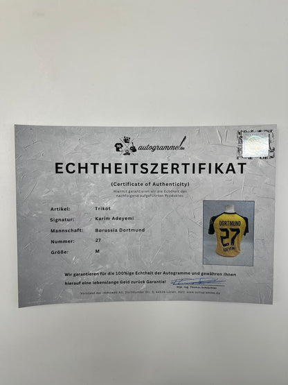 Borussia Dortmund Trikot Karim Adeyemi signiert BVB Puma M