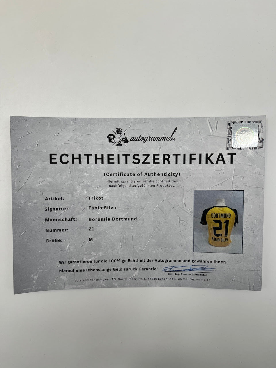 Borussia Dortmund Trikot Fabio Silva signiert BVB Puma M