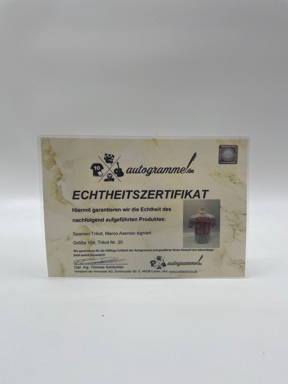 Spain jersey Marco Asensio signed adidas football new Spain 164