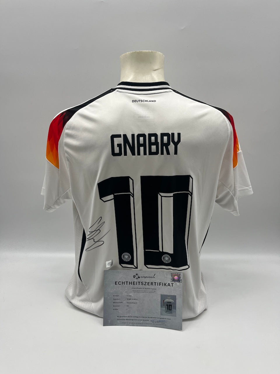 DFB Trikot Serge Gnabry signiert Autogramm Adidas COA L