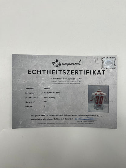 RB Leipzig Trikot Benjamin Sesko signiert Autogramm Puma COA L