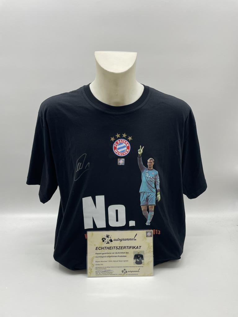 Bayern München T-Shirt Manuel Neuer signiert Autogramme Bundesliga COA Neu XXL