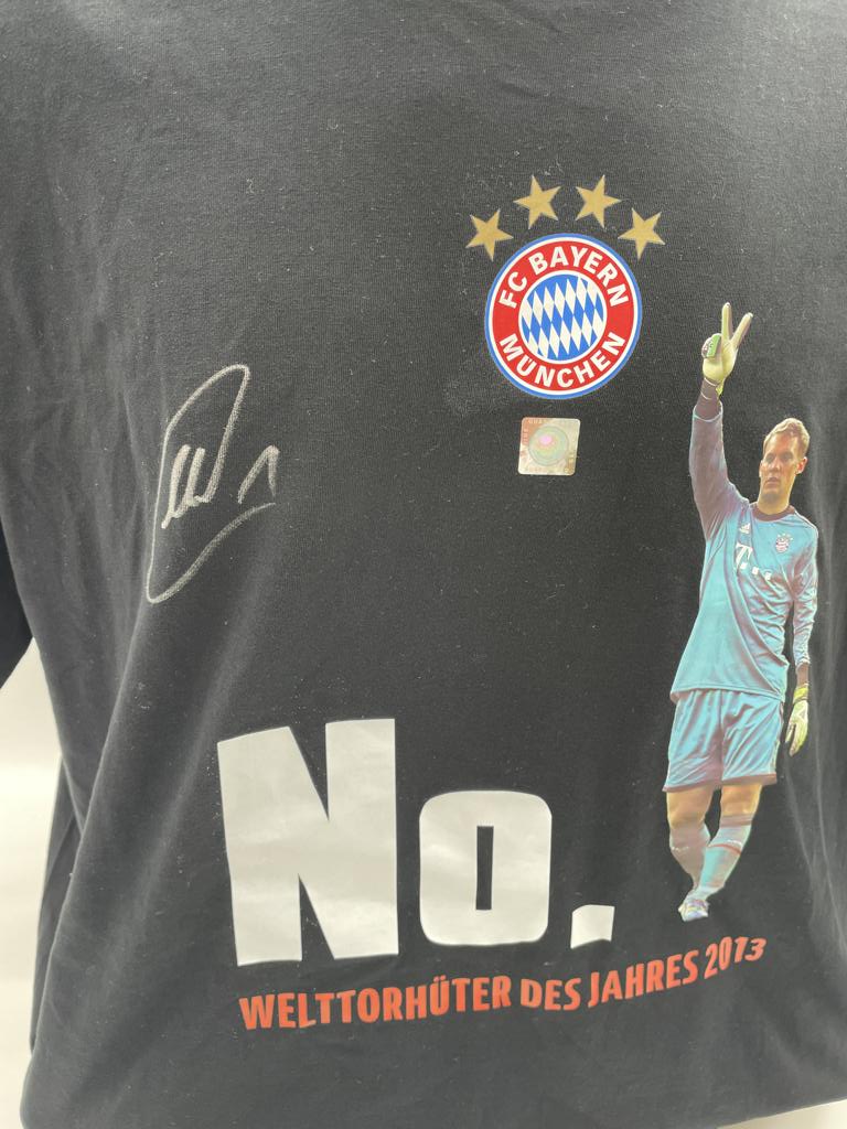 Bayern München T-Shirt Manuel Neuer signiert Autogramme Bundesliga COA Neu XXL