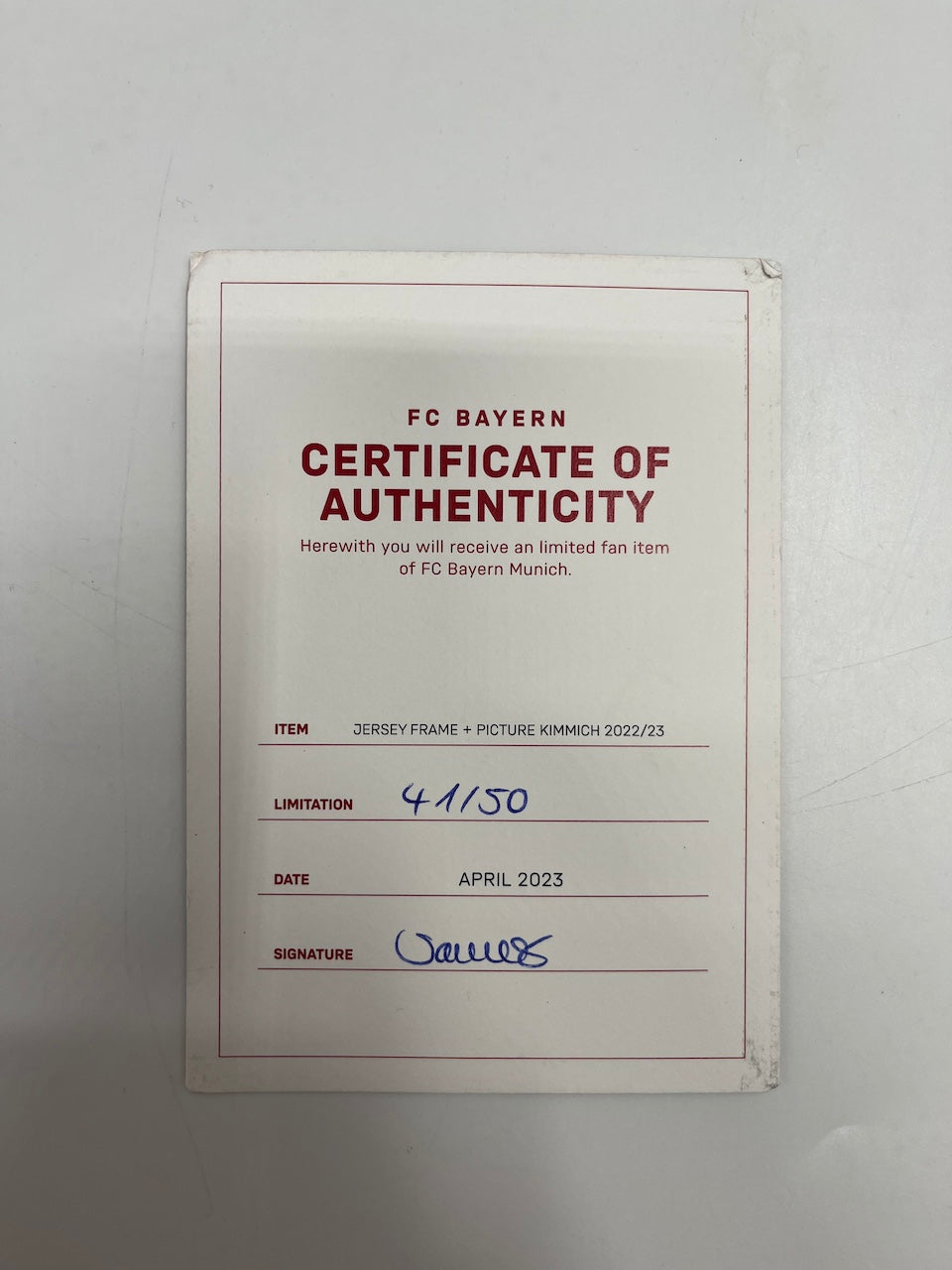 Bayern München Trikot Joshua Kimmich signiert im Rahmen COA Adidas 41/50