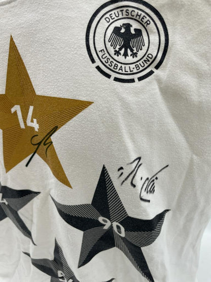 DFB Shirt Völler, Götze and Breitner signed Adidas Coa Autogram M/L