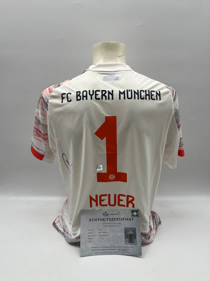 Bayern München Trikot Manuel Neuer signiert Autogramm Adidas COA L