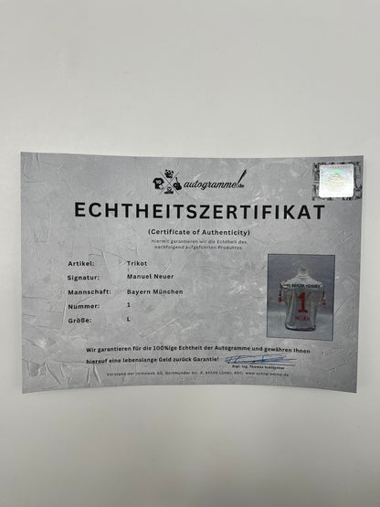 Bayern München Trikot Manuel Neuer signiert Autogramm Adidas COA L