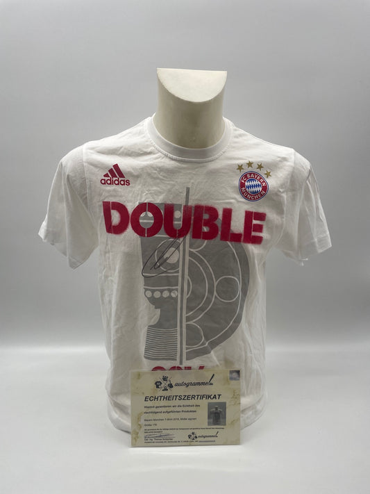 Bayern München T-Shirt Thomas Müller signiert Autogramme Bundesliga COA 176