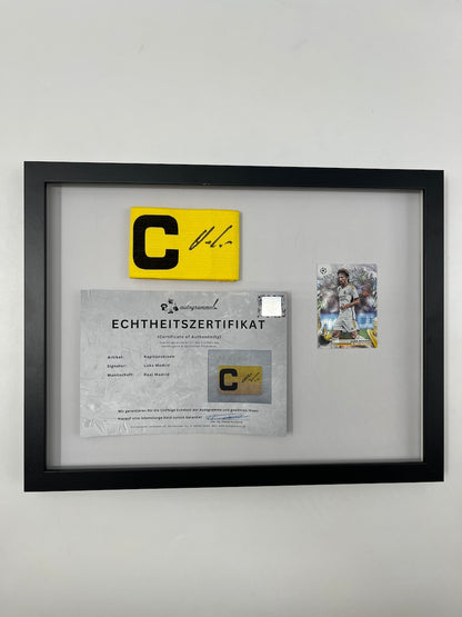Kapitänsbinde Luka Modric signiert im Rahmen Real Madrid COA Autogramm