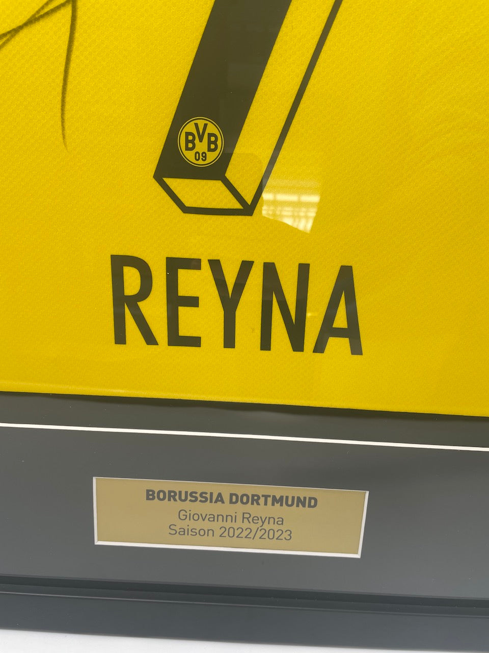 Borussia Dortmund Trikot Giovanni Reyna signiert im Rahmen Puma BVB