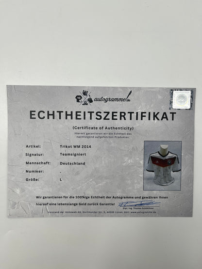 Deutschland Trikot WM 2014 Teamsigniert Autogramm DFB Weltmeister Adidas L